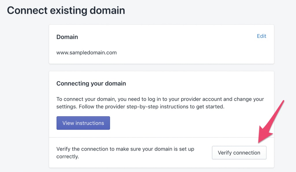 Verifying Connection in Shopify